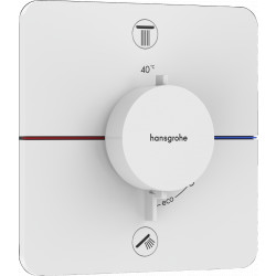 Hansgrohe ShowerSelect Comfort Q - Termostat pod omítku pro 2 spotřebiče, bílá matná 15583700