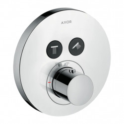 Axor ShowerSelect - Termostat s podomítkovou instalací, kulatá rozeta, pro 2 spotřebiče, chrom 36723000