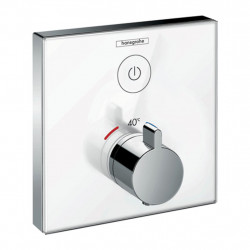 Hansgrohe ShowerSelect Glass - Termostat pod omítku pro 1 spotřebič, bílá / chrom 15737400