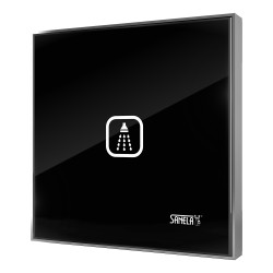 Sanela - Elektronické dotykové ovládání sprchy s elektronikou ALS pro jednu vodu, barva skla černá REF 9005, podsvícení bílé, 24 V DC