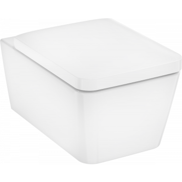 Hansgrohe EluPura Q závěsná WC souprava 540 bez splachovacího okraje s WC sedátkem a poklopem s funkcí SoftClose a QuickRelease, SmartClean, bílá 61117450