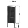 Duravit XViu - Polovysoká skříňka, 1 skleněná dvířka v Parsol šedé, 2 skleněné police, 890x400x240 mm, XV1360 L/R