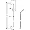 Hansgrohe Unica - Sprchová tyč Classic 65 cm se sprchovou hadicí, kartáčovaný nikl 27617820