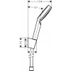 Hansgrohe Crometta - Sada se sprchovým držákem 1jet se sprchovou hadicí 125 cm, bílá/chrom 26690400