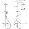 Hansgrohe Vernis Blend - Sprchový systém, termostatický, hlavová sprcha + ruční sprcha, černá matná 26276670