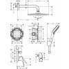 Hansgrohe Crometta S - Sprchový systém 240 1jet s pákovou baterií, chrom 27958000