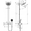 Hansgrohe Pulsify S - Showerpipe 260 2jet s termostatem ShowerTablet Select 400, kartáčovaný bronz 24240140