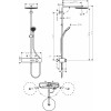 Hansgrohe Pulsify S - Showerpipe 260 1jet s termostatem ShowerTablet Select 400, kartáčovaný bronz 24220140