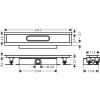 Hansgrohe uBox universal - Základní těleso odtokového žlabu pro sníženou instalaci 600 mm, úplná sada 56016180