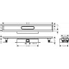 Hansgrohe uBox universal - Základní těleso odtokového žlabu pro sníženou instalaci 800 mm, úplná sada 56018180
