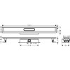 Hansgrohe uBox universal - Základní těleso odtokového žlabu pro sníženou instalaci 1000 mm, úplná sada 56020180