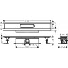 Hansgrohe uBox universal - Základní těleso odtokového žlabu pro standardní instalaci 700 mm, úplná sada 56023180