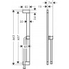Hansgrohe Unica - Sprchová tyč E Puro 650 mm se snadno posuvným držákem a sprchovou hadicí, chrom 24404000