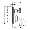 Axor Montreux - Termostat s podomítkovou instalací, s páčkovou rukojetí as uzavíracím ventilem, chrom 16801000