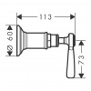 Axor Montreux - Uzavírací ventil s podomítkovou instalací, s páčkovou rukojetí, kartáčovaný nikl 16872820