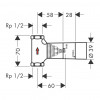 Axor - Základní těleso 52 l/min pro uzavírací ventil s podomítkovou instalací, 16973180