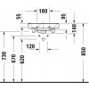 Duravit No.1 - Umyvátko do nábytku, 1 otvor pro armaturu propíchnutý 450 x 350 mm, bílá 07434500002