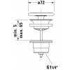 Duravit - Průtokový ventil, neuzavíratelný keramická bílá krytka 0050750000