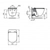 Ideal Standard Tesi - Závěsný klozet s AQUABLADE® technologií 36,5 x 53,5 cm, s ultra plochým klozetové sedátkem, Bílá, T354701