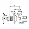 Schell - Rohový regulační ventil COMFORT, 1/2 &quot;x 3/8&quot; s filtrem 054280699
