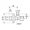 Schell - Rohový ventil Comfort 1/2 &quot;x 3/8&quot; bez matice, chrom 052120699
