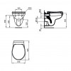 IS + V 1- SET- Podomítkový modul pro WC + tlačítko + závěsné WC (37x52,5 cm) + WC sedátko