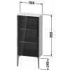 Duravit XViu - Polovysoká skříňka, 1 skleněná dvířka v Parsol šedé, 2 skleněné police, 890x500x240 mm, XV1361 L/R