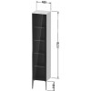 Duravit XViu - Vysoká skříňka, 1 skleněná dvířka v Parsol šedé, 4 skleněné police, 1770x400x360 mm, XV1375 L/R