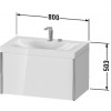 Duravit XViu - Umyvadlo do nábytku c-bonded se závěsnou skříňkou, 1 zásuvka, 800x480 mm, XV4610 N/O/E