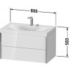 Duravit XViu - Umyvadlo do nábytku c-bonded se závěsnou skříňkou, 2 zásuvky, 800x480 mm, XV4615 E/N/O
