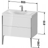 Duravit XViu - Umyvadlo do nábytku c-bonded se závěsnou skříňkou, 2 zásuvky, 800x480 mm, XV4710 E/N/O