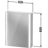 Duravit XViu - Zrcadlová skříňka s osvětlením, Icon verze, 620x156 mm, panty vpravo, černá matná XV7141RB2B2
