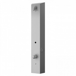 Sanela - Nerezový sprchový nástěnný žetonový panel pro dvě vody, regulace směšovací baterií, 24 V DC