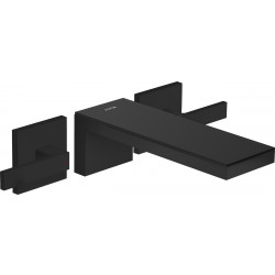 Axor MyEdition - Tříotvorová umyvadlová baterie pod omítku, černá matná/černé sklo 47080670