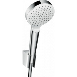 Hansgrohe Crometta - Sada se sprchovým držákem 1jet se sprchovou hadicí 125 cm, bílá/chrom 26690400
