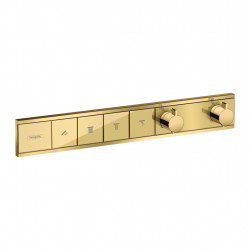 Hansgrohe Rain Select - Podomítkový termostatický modul pro 4 spotřebiče, leštěný vzhled zlata 15382990