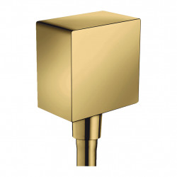 Hansgrohe Fixfit - Přípojka hadice Square se zpětným ventilem, leštěný vzhled zlata 26455990