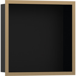 Hansgrohe XtraStoris Individual - Výklenek do zdi matný černý, s designovým rámem 300x300x100mm, kartáčovaný bronz 56098140