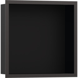 Hansgrohe XtraStoris Individual - Výklenek do zdi matný černý, s designovým rámem 300x300x100mm, kartáčovaný černý chrom 56098340