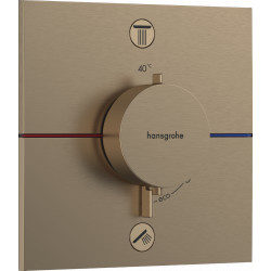 Hansgrohe ShowerSelect Comfort E - Termostat pod omítku pro 2 spotřebiče, kartáčovaný bronz 15572140