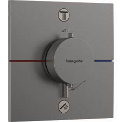 Hansgrohe ShowerSelect Comfort E - Termostat pod omítku pro 2 spotřebiče, kartáčovaný černý chrom 15572340
