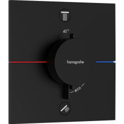 Hansgrohe ShowerSelect Comfort E - Termostat pod omítku pro 2 spotřebiče, černá matná 15572670
