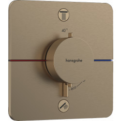 Hansgrohe ShowerSelect Comfort Q - Termostat pod omítku pro 2 spotřebiče, kartáčovaný bronz 15583140