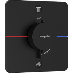 Hansgrohe ShowerSelect Comfort Q - Termostat pod omítku pro 2 spotřebiče, černá matná 15583670