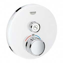 Grohe Grohtherm Smart Control - podomítkový termostat na jeden spotřebič, kulatý tvar, bílá / chrom, 29150LS0