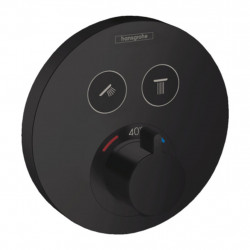 Hansgrohe ShowerSelect S - Termostat pod omítku pro 2 spotřebiče, matná černá 15743670