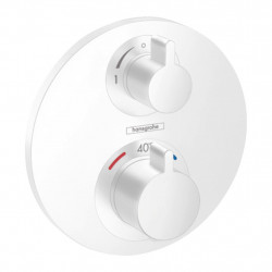 Hansgrohe Ecostat S - Termostat pod omítku pro 2 spotřebiče, matná bílá 15758700