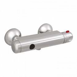Sanela - Automatické nástěnné ovládání sprchy s elektronikou ALS se spodním vývodem a termostatickým ventilem pro připojení ke sprchovému setu, 9 V