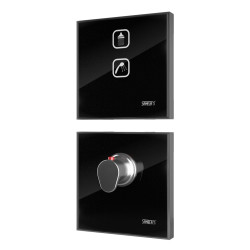 Sanela - Elektronické dotykové ovládání sprchy s termostatickým ventilem, barva černá metalická REF 0337, podsvícení bílé, 24 V DC