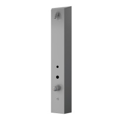 Sanela - Nerezový sprchový nástěnný žetonový RFID panel - pro dvě vody, regulace směšovací baterií, 24 V DC